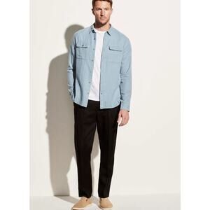 Vince Classic Fit Shirt Mens 2XL Cotton Double Face Garment Dyed Hockney Blue